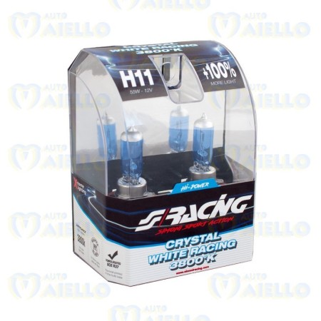 H11 CRYSTAL WHITE RACING ALOGENA