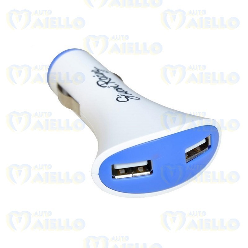 PRESA USB DOPPIA BIANCA BLU