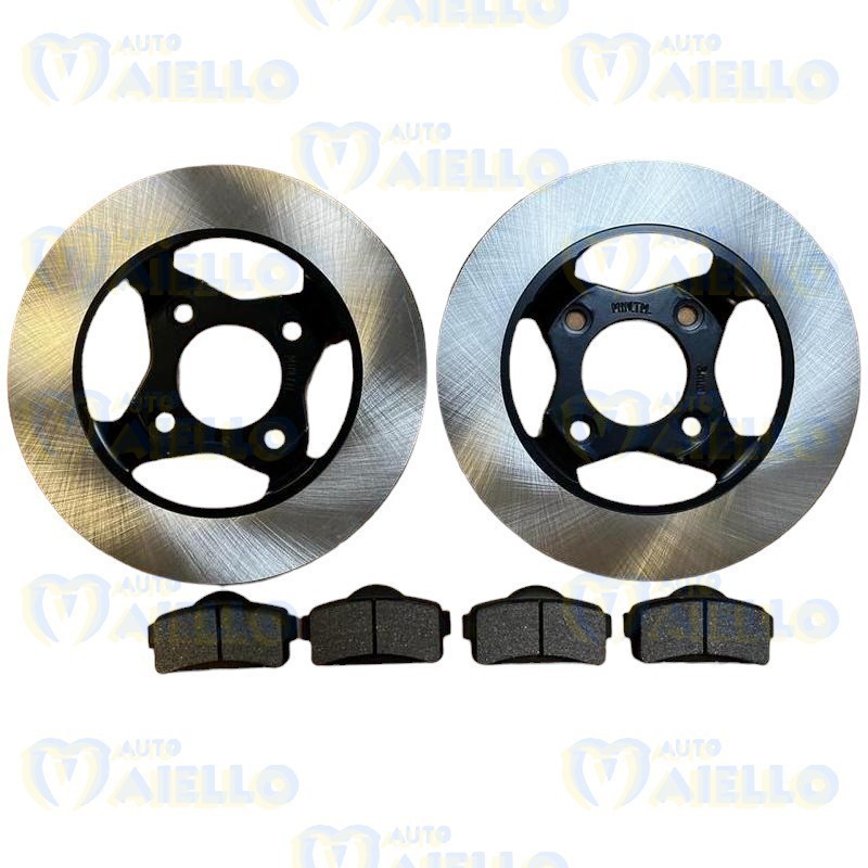 KIT 2 DISCO FRENO E PASTIGLIE ANTERIORI MICROCAR LIGIER MGO JS50 IXO DISCHI