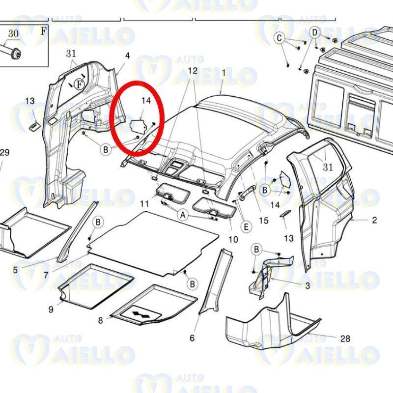 TAPPO FANALI POST DUE MGO VJR84LRD LLDA BRDA BLDA LRPA BRPA