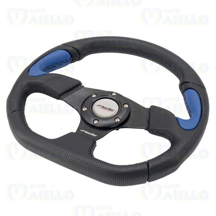 VOLANTE X2 POLY PELLE NERO SPORTIVO AUTO MICROCAR MINICAR 330MM