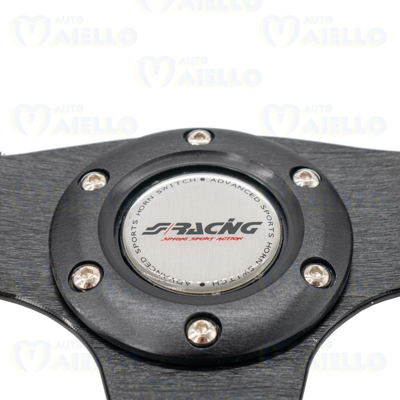 VOLANTE X2 POLY PELLE NERO SPORTIVO AUTO MICROCAR MINICAR 330MM