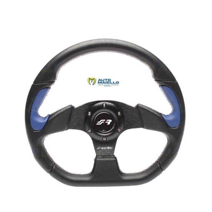VOLANTE X2 POLY PELLE NERO SPORTIVO AUTO MICROCAR MINICAR 330MM