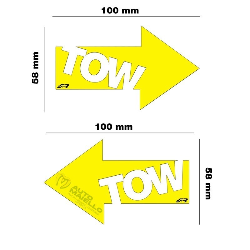 ADESIVO PRESPAZIATO GIALLO TOW 146X92 MM