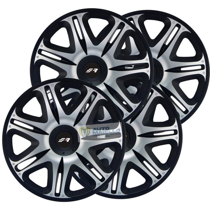 COPRICERCHI 15" NASCAR SILVER BLACK