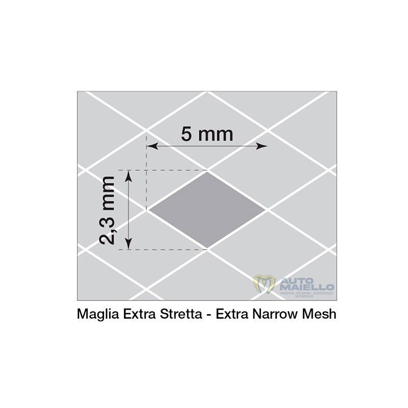 GRIGLIA ALLUMINIO 125X20 CM MAGLIA EXTRA STRETTA