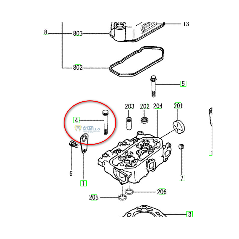 VITE PERNO TESTATA CASALINI MITSUBISHI 635 535 L2C L2E