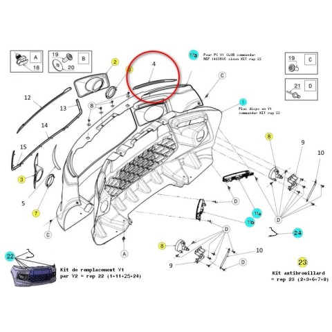 1415286 MODANATURA SOTTO FARO DX LIGIER JS50