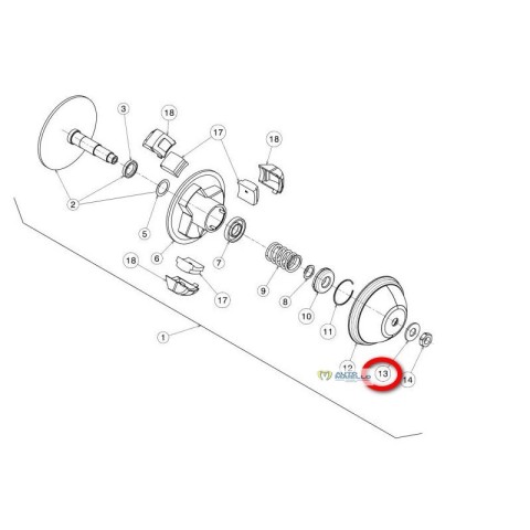 151001019 3HP16 0782085 Rondella cappuccio variatore motore Ligier Microcar Aixam diam. 20 2
