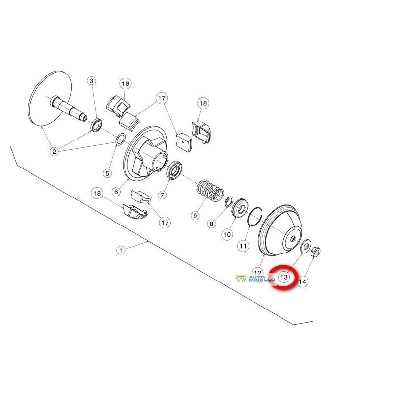 151001019 3HP16 0782085 Rondella cappuccio variatore motore Ligier Microcar Aixam diam. 20