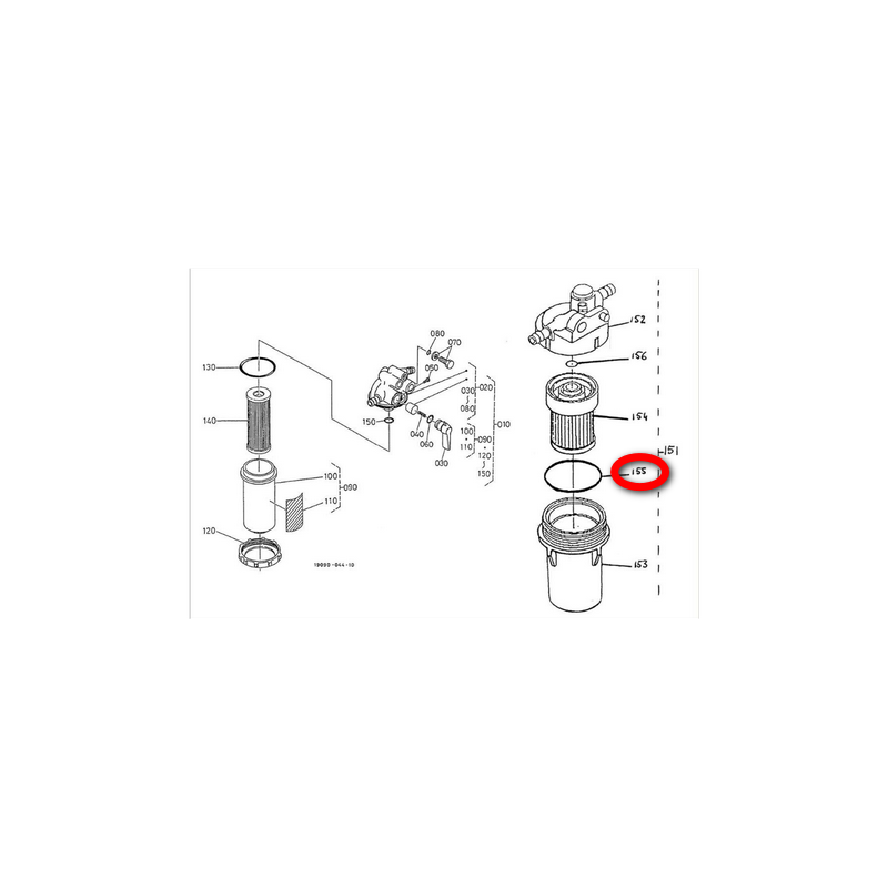 Anello o-ring serbatoio gasolio motore Kubota z402 z482 z602 Aixam