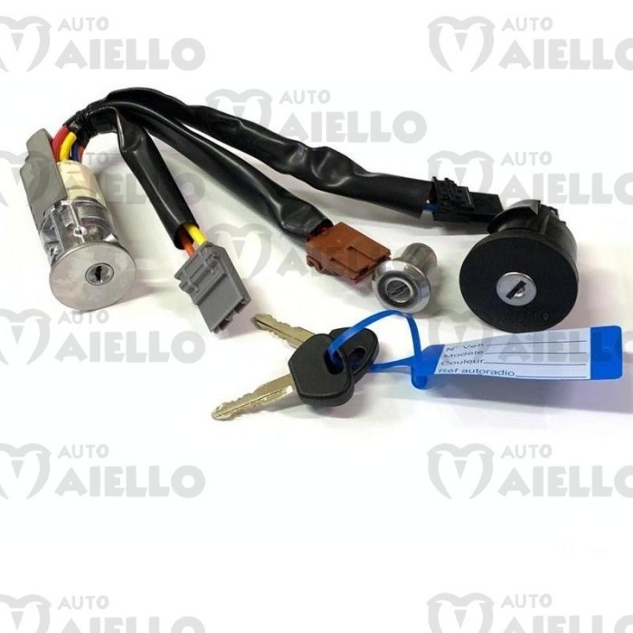 Kit serrature Aixam e Minauto dal 2013 blocchetto + 2 chiavi + nottolino + tappo