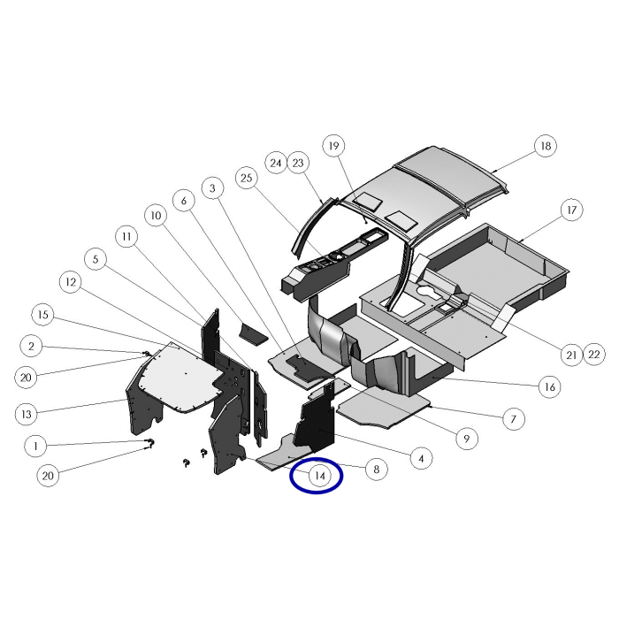 0055177 Moquette insonorizzazione motore interna sinistra ligier xtoo