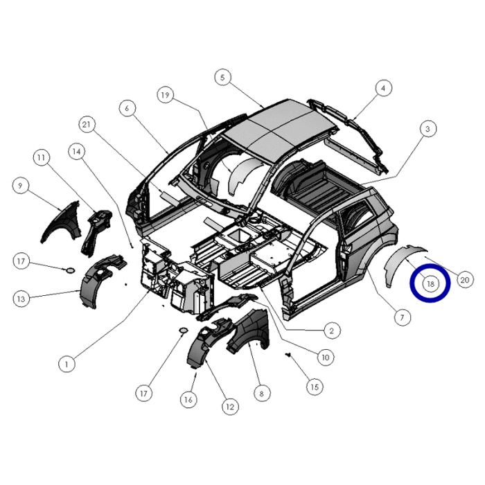 0086661 Passaruota parasassi lokari posteriore sinistro Ligier Ixo