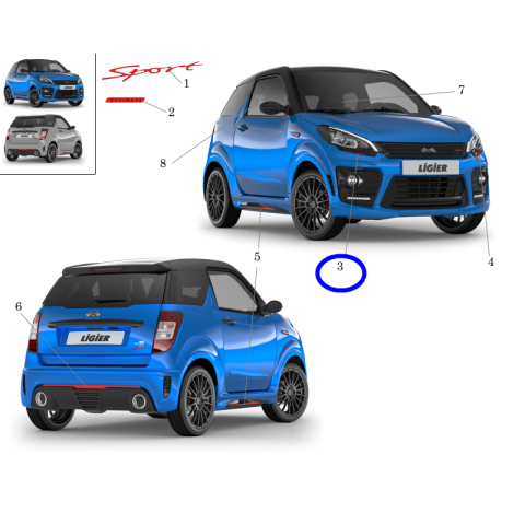 1414776 Adesivo Ligier JS50 Sport Ultimate faro destro 2