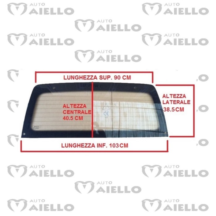 1000429 LUNOTTO VETRO CRISTALLO MICROCAR VIRGO I II III TERMICO