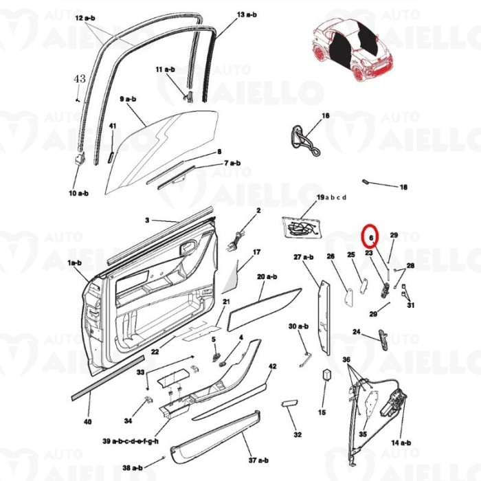 1006911 ASSE CERNIERA PORTA P60 LIGIER E MICROCAR