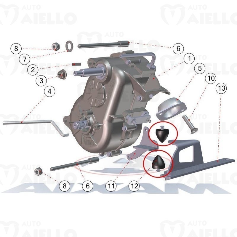3AX028 Supporto conico M6 cambio aixam