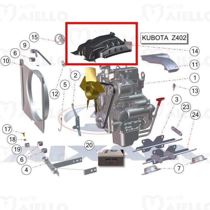 1AP041 Riparo motore Aixam dal 2010 al 2013 Impulsion Vision