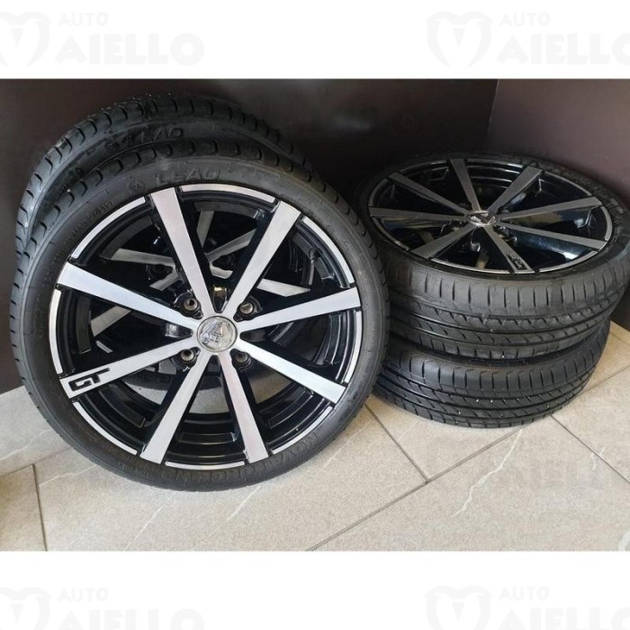 4 CERCHI IN LEGA DIAMANTATI AIXAM GTI GTO COMPLETI DI GOMME PNEUMATICI
