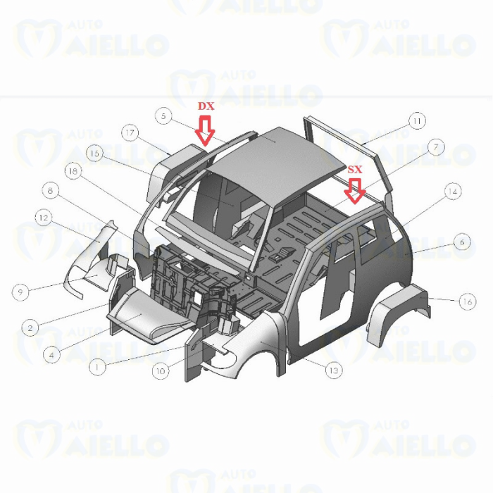 PANNELLO FIANCATA LATERALE DESTRO LIGIER X-TOO DUE X-TOO S