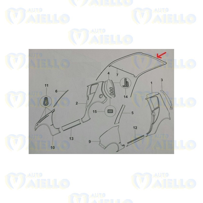 GUARNIZIONE PROFILO TETTO GRECAV EKE LM4 LM5