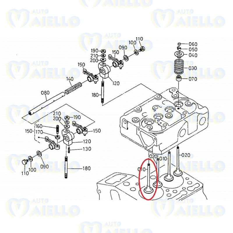 GUIDA VALVOLA SCARICO RICAMBI KUBOTA Z402 482 602