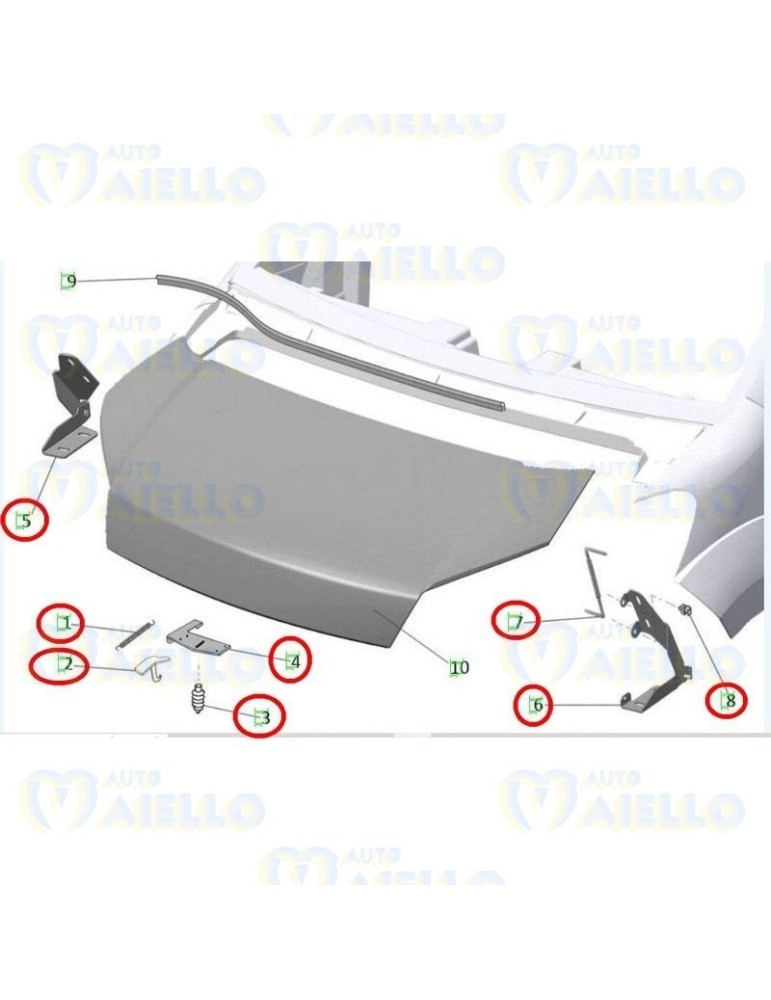 Kit componenti cofano ant Casalini M14