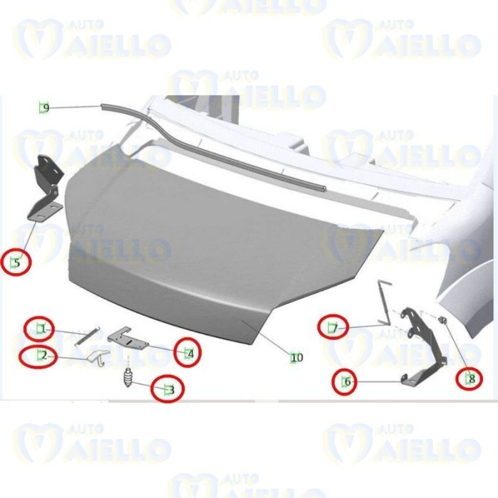 Kit componenti cofano ant Casalini M14